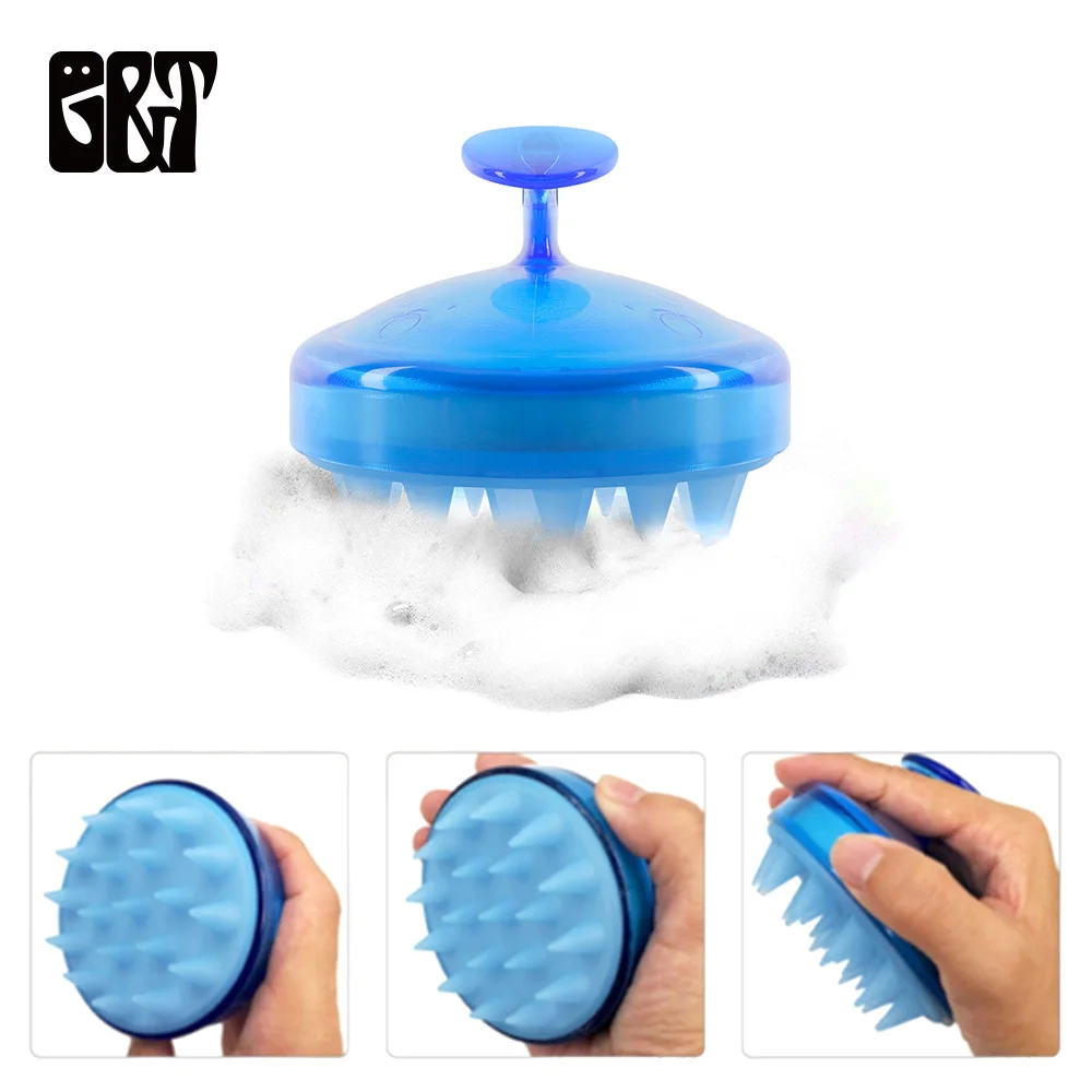 

GT Silicone Shampoo Scalp Brush Shower Body Washing Hair Massage Massager Brush Comb Silicone Shampoo Brush Hair Washing Brush