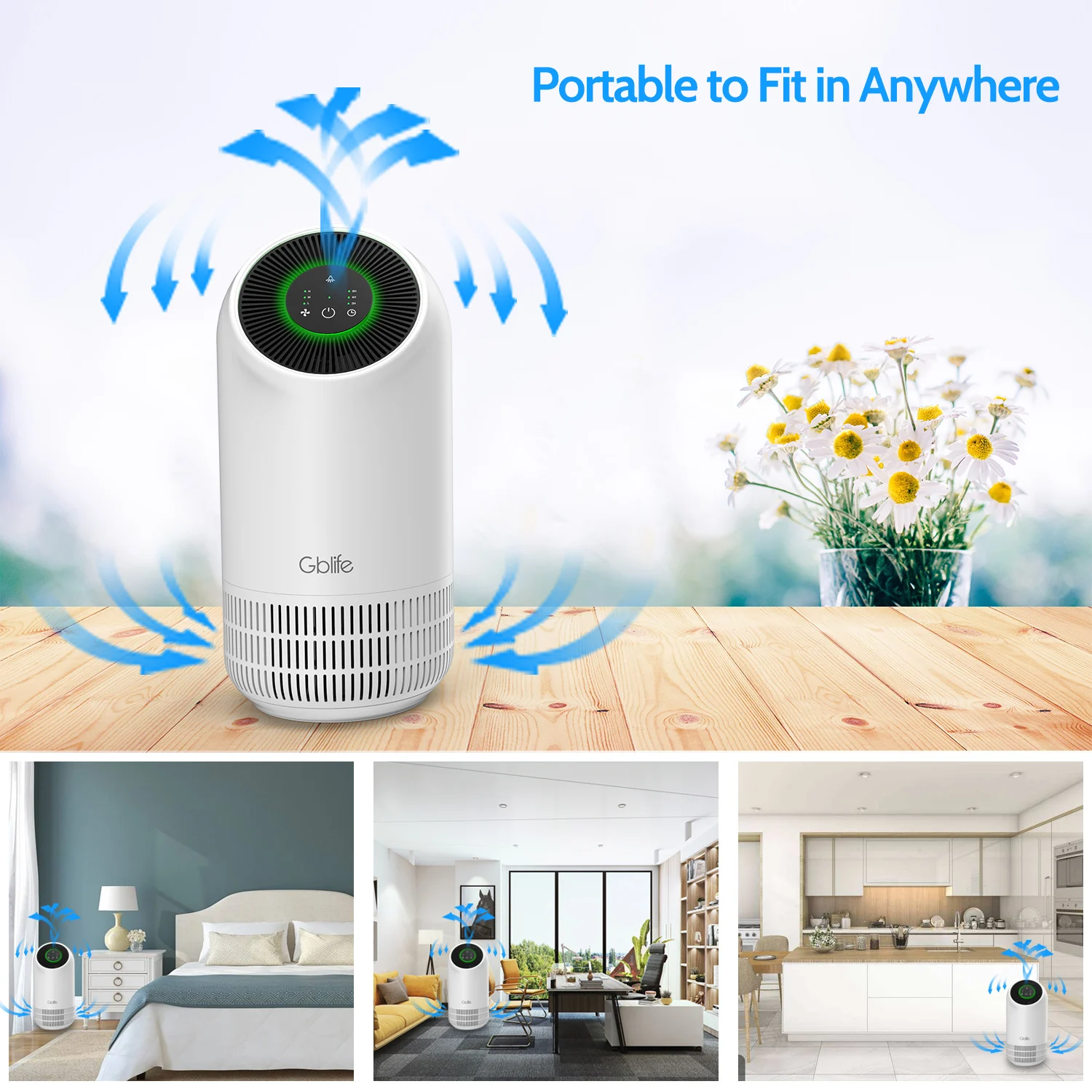 Jafända Purificateurs D'air Pour La Maison - Grande Pièce Jusqu'à 70,9 M² - 4 Filtres à Air HEPA