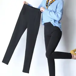 2019 осень зима женские теплые плюс толстые бархатные брюки тонкие с высокой талией стрейч узкие брюки женские брюки большой размер 4XL