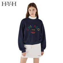 HYH HAOYIHUI 2019 Fashion Girl Cute Rainbow Letter Embroidered Ribbed Loose Top Printing New Arrival Hoodie HYH HAOYIHUI 2019 Fashion Girl Cute Rainbow Letter Embroidered Ribbed Loose Top Printing New Arrival Hoodie