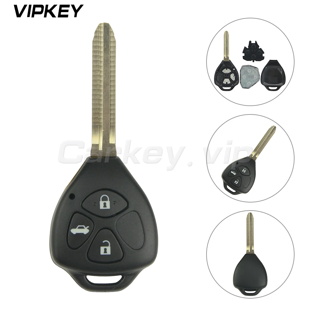 Remotekey Car Remote Key For Toyota Camry Corolla Prado RAV4 Vios Hilux Yaris 3 Buttons TOY43 Blade 434mhz TOY43 4d67 G Chip remotekey cwtwb1u793 3 button 315mhz remote key fo38 blade for ford 2011 2012 2013 2014 2015 2016 2017 no chip