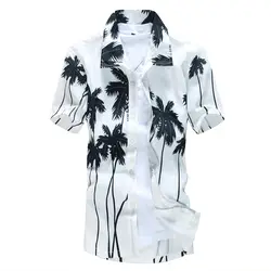 Aloha мужская гавайская рубашка одежда лето 2019 г. Camisa Havaiana рубашки для мальчиков кокосовой пальмы печатных короткий рукав для мужчин s Sandy