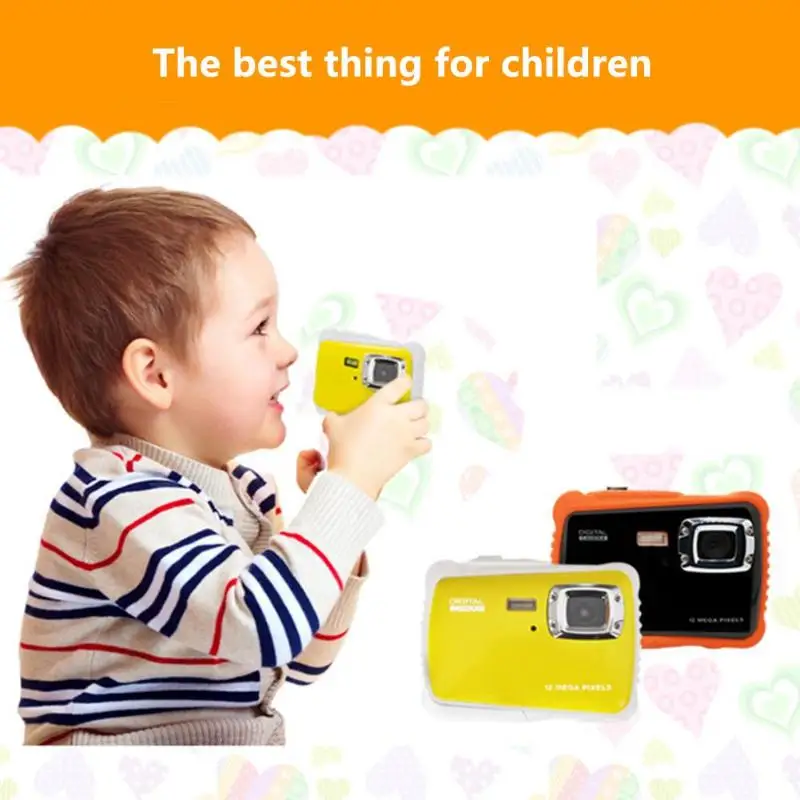 Kids Cartton Mini Digital Camera 2inch 12MP HD 720P Waterproof Portable Camcorder Video Recorder with Microphone Education Toys