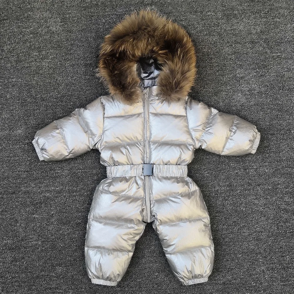 Комбинезоны для маленьких девочек на температуру до-30 градусов, детская одежда для русской зимы зимняя одежда пуховая куртка Зимние костюмы для детей, пальто Одежда для мальчиков и девочек