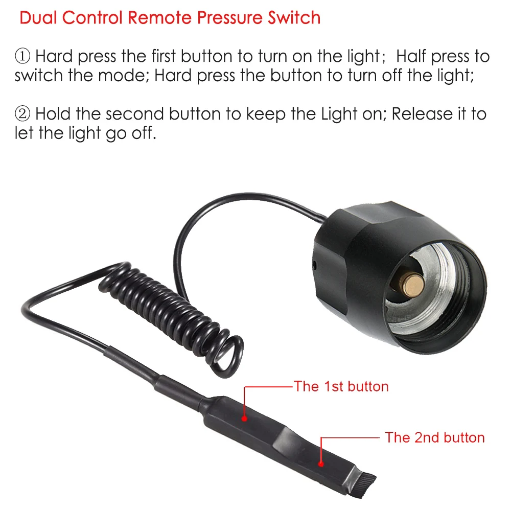 UniqueFire Черный пульт дистанционного управления вспышка светильник задний переключатель двойная кнопка управления для UF-1503 ИК инфракрасный светильник ночного видения светодиодный фонарь