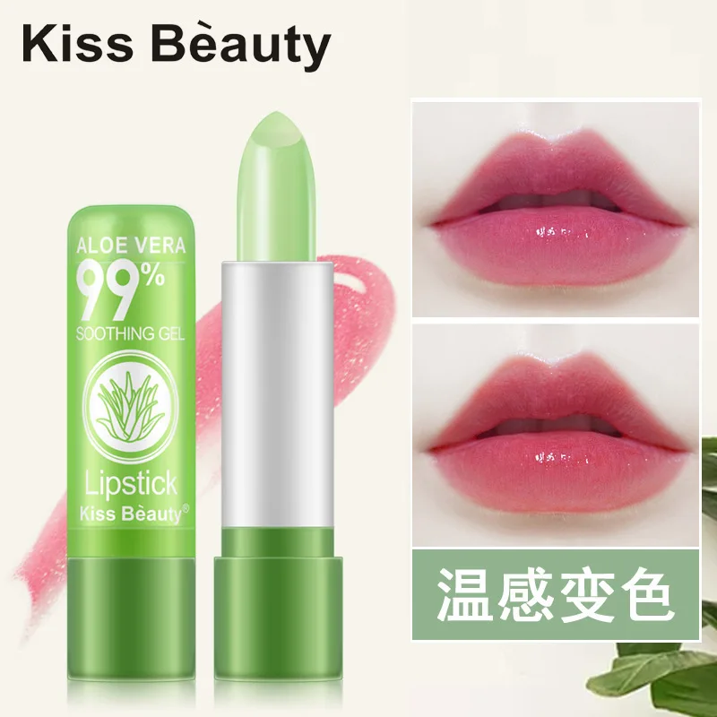 

Aloe Vera Lipstick Color Changing lip balm Long Lasting Color hygienic Moisturizing Lipstick Anti Aging Makeup natural Lip balm