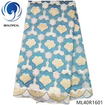 

BEAUTIFICAL nigerian latest laces swiss laces african cotton lace 2019 arrival 5yards/lot with free shipping for clothes ML40R16
