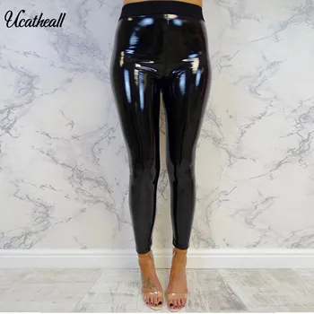 

Mid Waist Women Leather Pants Female PU Leather Pants Skinny Warm Winter Slim Sexy Pencil Trousers For Women
