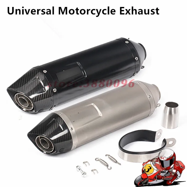 

51MM Universal Motorcycle Exhaust Muffler Carbon Fiber With DB killer For Ninjia 400 TMAX 530 ATV KTM CBR300 R1 K6 CBR1000RR R3