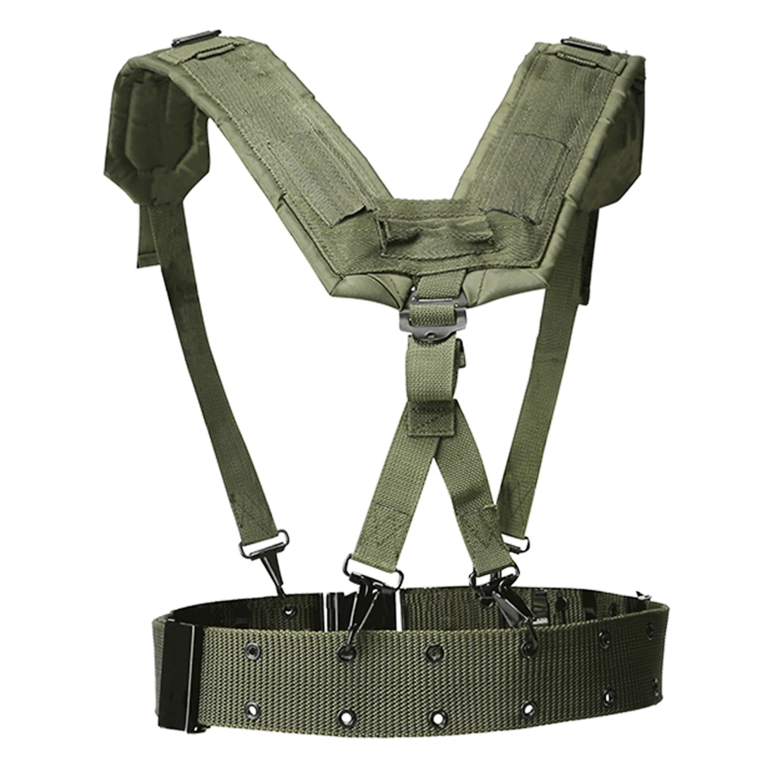  HS Adjustable Tactical Lightweight Waist Belt Harness Set for Outdoor Military Shoulder Waist Prote