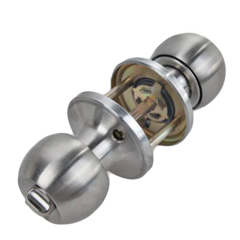 New Stainless Rotation Round Door Knob Handle Entrance Passage Lock With Key