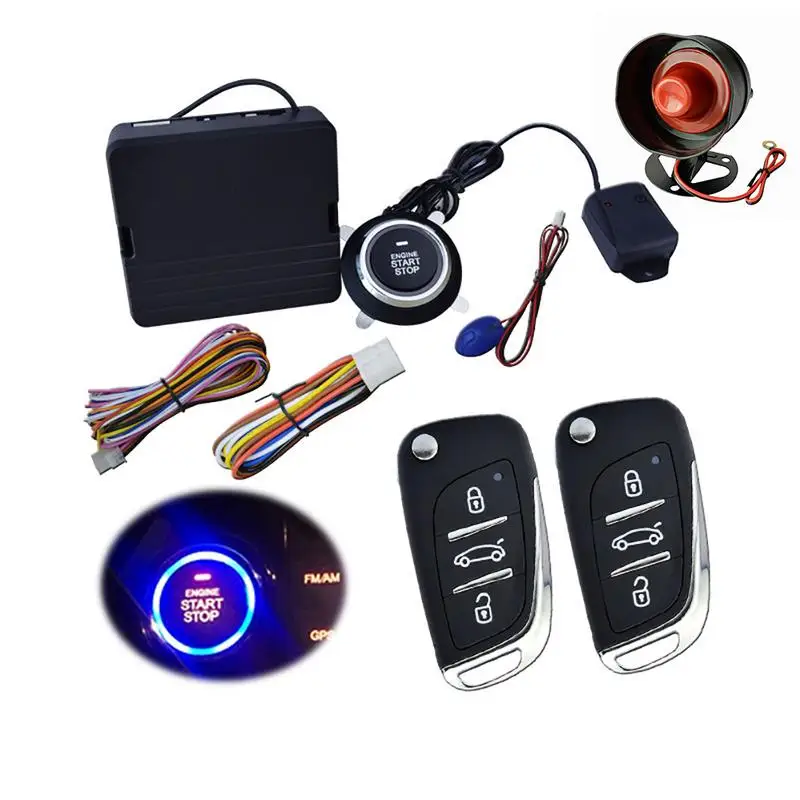 

9PCS Car SUV Keyless Entry Engine Start Alarm System Push Button Remote Starter Stop Auto car alarm