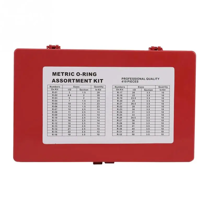 419 шт R01-R32 комплект резиновых уплотнительных колец Уплотнительная Прокладка Универсальный Резиновый уплотнительное кольцо Ассортимент Набор для клапанов автомобилей насосы Электрооборудование
