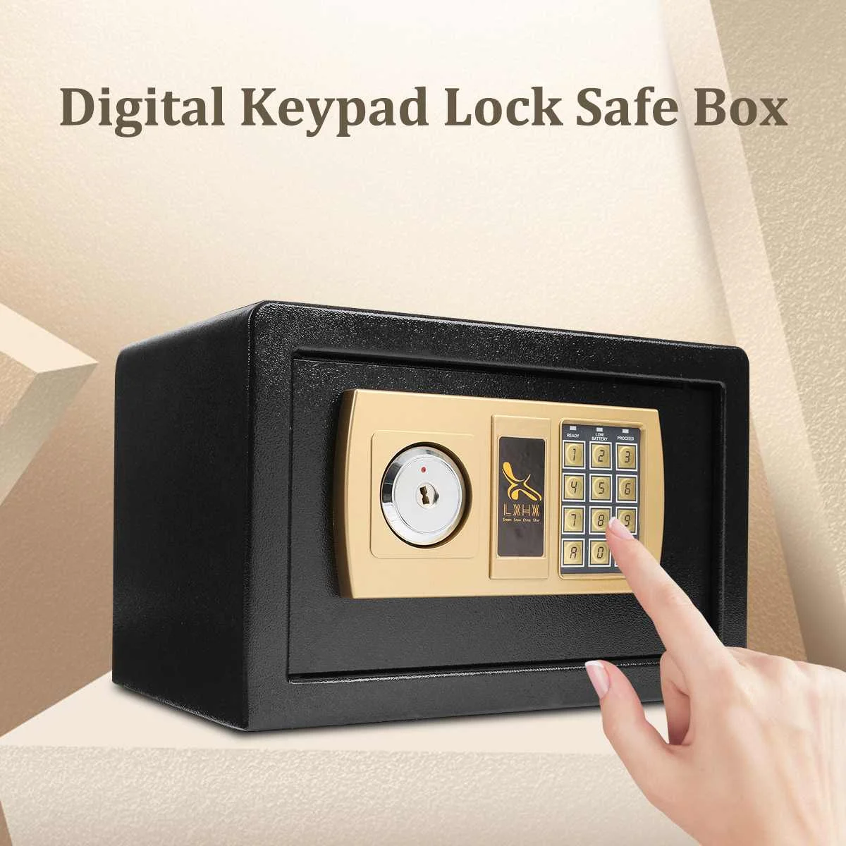 

Safurance Luxury Digital Depository Drop Cash Safe Box Jewelry Home Hotel Lock Keypad Black Safety Security Box 2018 Brand New