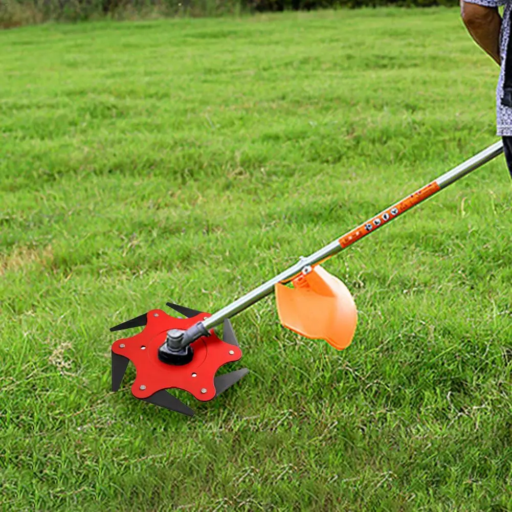 Lawn Mower 6 Teeth Brush Cutter Blade Trimmer Metal Blades Trimmer Head 65Mn Garden Grass Trimmer Head For Lawn Mower Home Tools