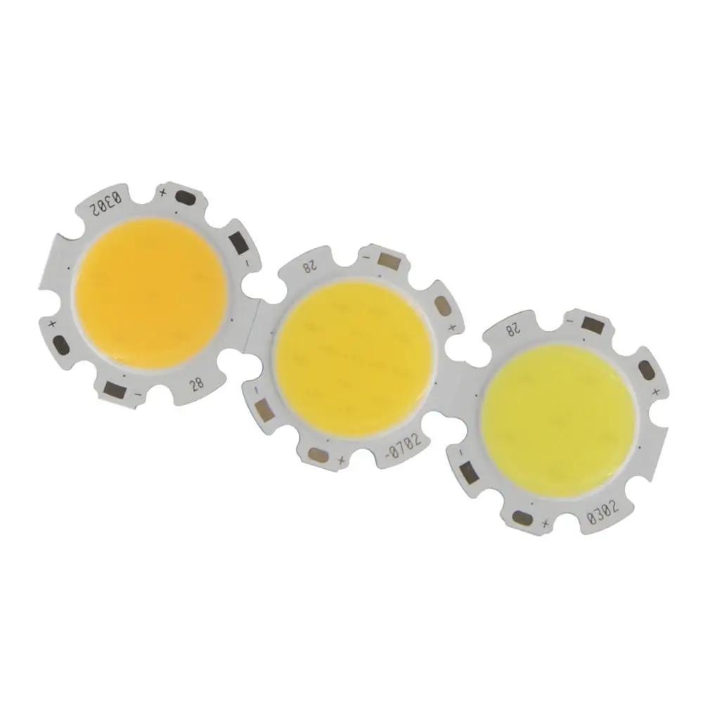 10pcs/lot Hot sale 28mm 20mm Round Aluminum LED COB Light Source Module 3W 5W 7W 10W 12W COB bulb lamp Flip chips for spotlight mini cabinet led spot wholesale   lamp selling 10ps armoire lumière coupe taille 28mm 60 degrés angle