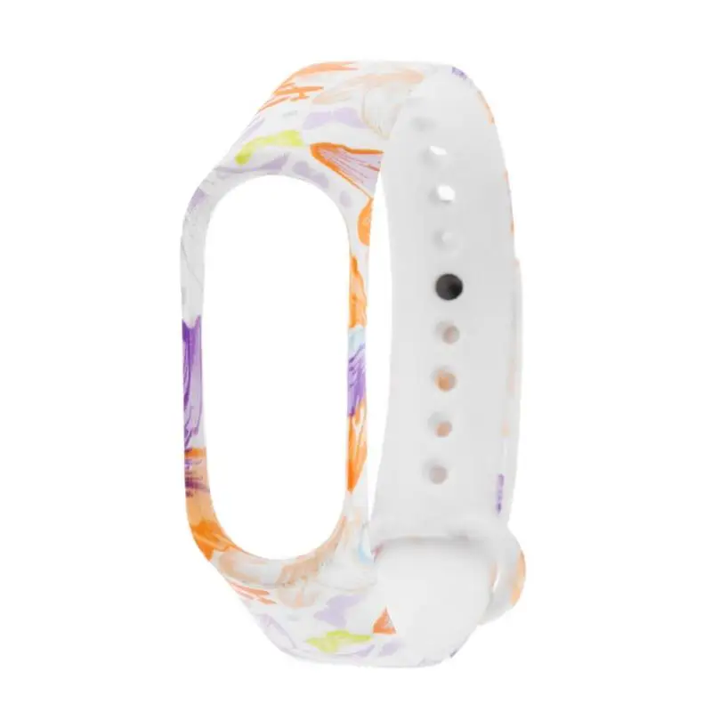 Ремешок силиконовый для Xiaomi Mi Band 3 браслет с разноцветным принтом наручных часов