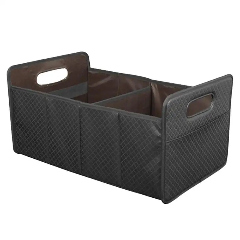 

Multifunctional Leather Trunk Storage Box Collapsible Folding Car Organizer Bag Fit For All Vehicle 32x26x35cm Car Accessaries