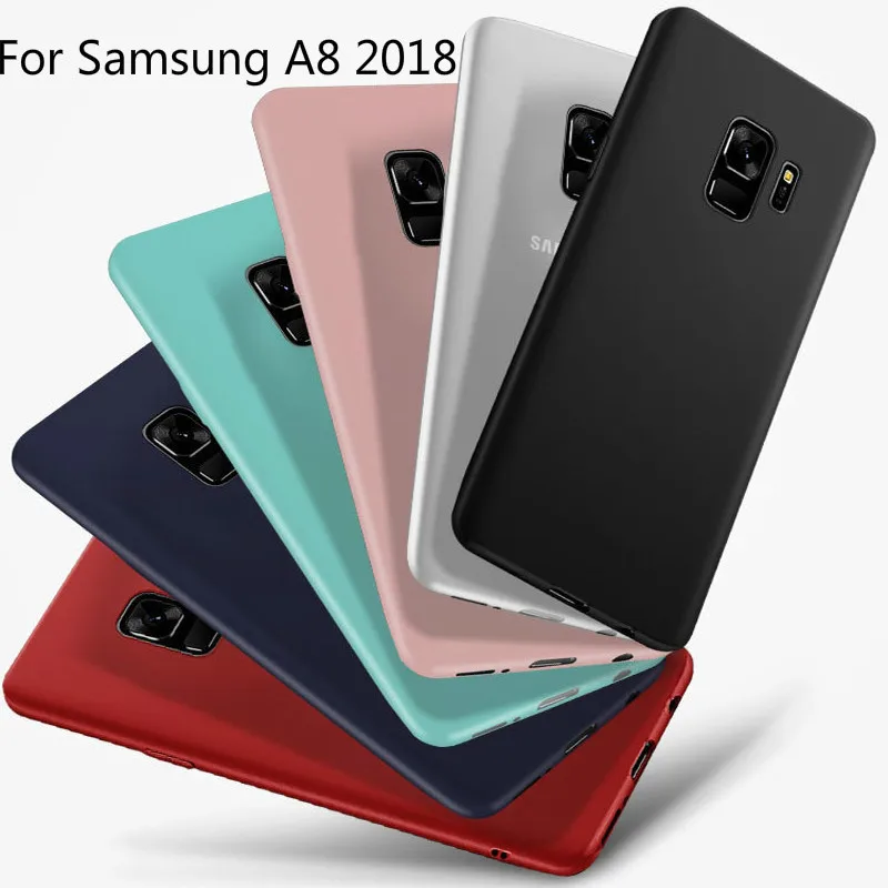 Матовый чехол карамельного цвета для Samsung Galaxy A8 2018 A530F мягкий силиконовый из ТПУ A5