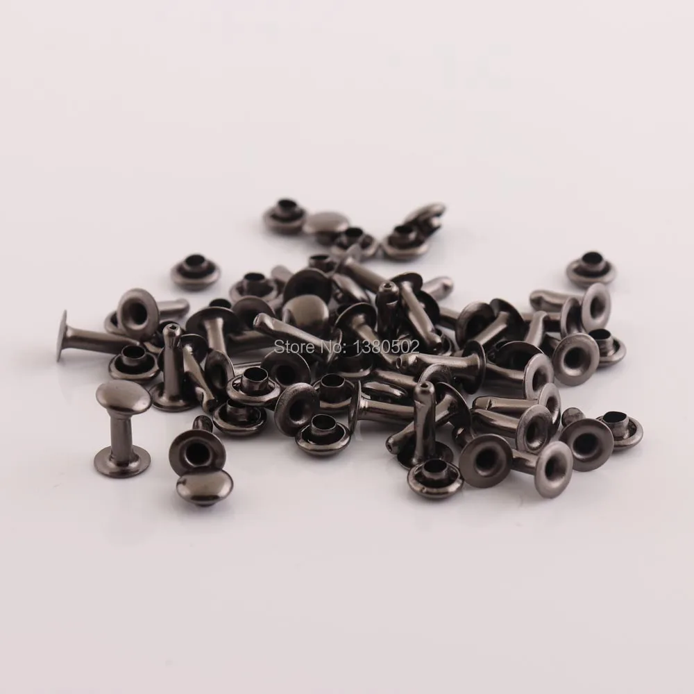 200sets 5*8mm Black Color Double cap Rivets Stud Rivet Decoration for