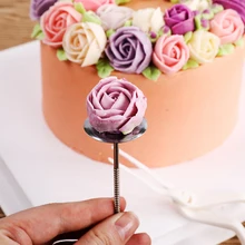 Нержавеющая сталь Шелковый цветок 3d мороженое торт цветок декоративные аксессуары иглы ногтей выпечки инструменты