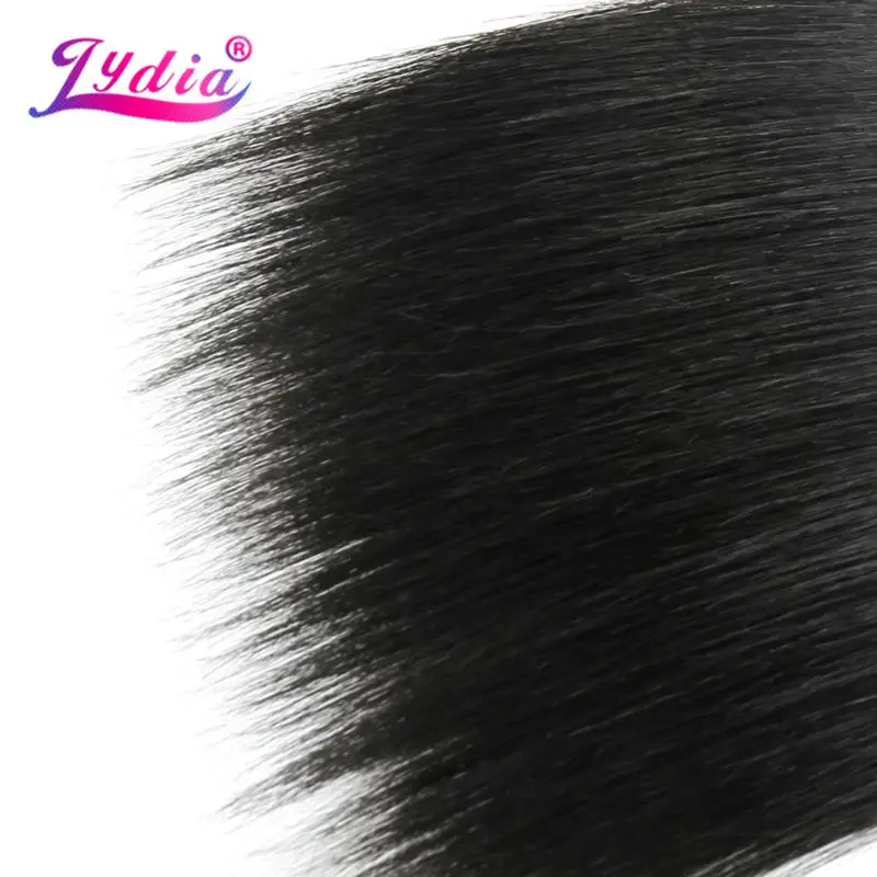 Lydia Synthetic Hair Extension 3PCS/lot Hair Weaving Straight Yaki 10-26 Inch 100% Futura Weft Black 1B# Bundles