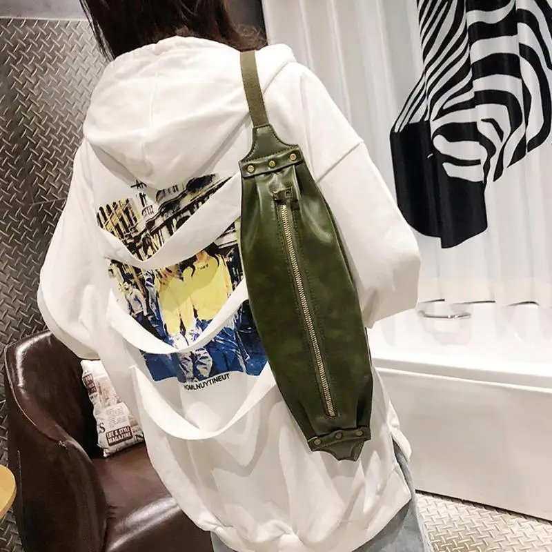 

Casual Leather Vintage Chest Waist Pack Bag Women Shoulder Crossbody Bags
