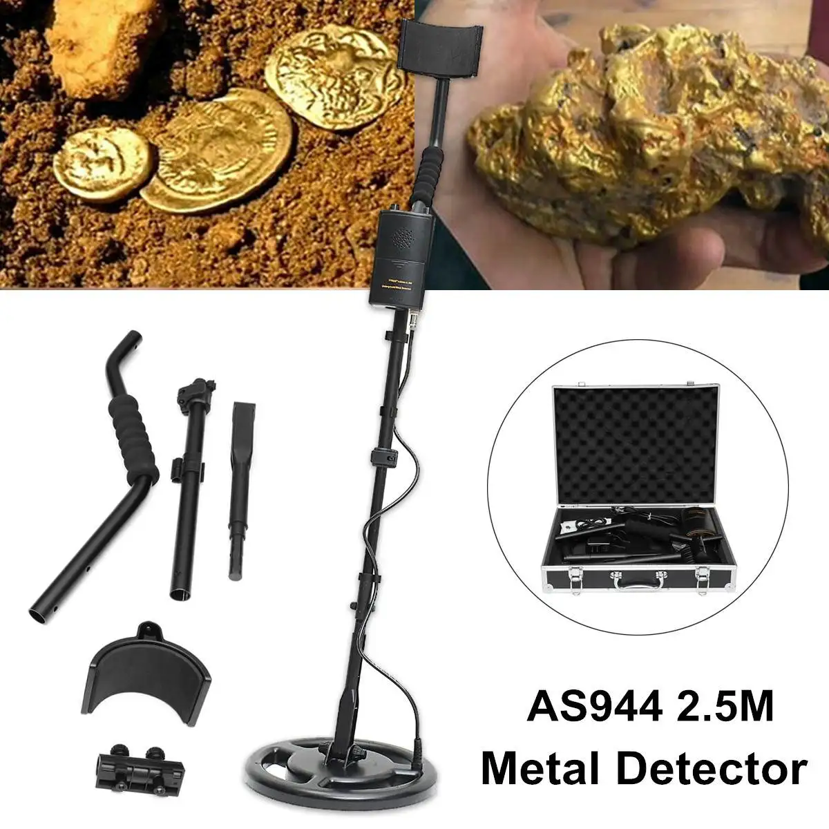 

Portable AS944 2.5M Underground Silver Metal Detector Gold Digger Finder Treasure Hunter Industrial Metal Detector