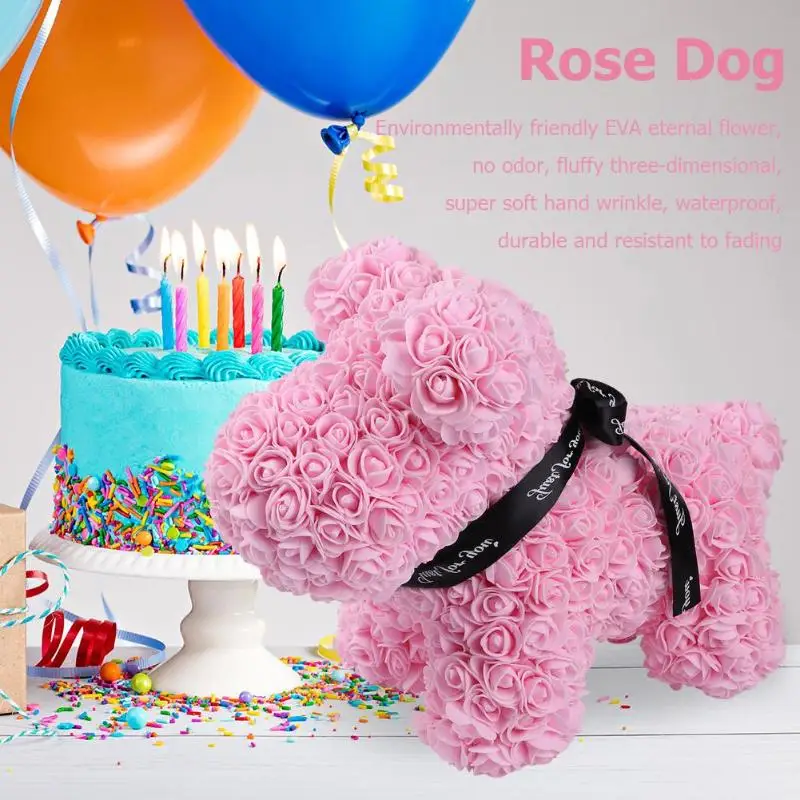 

Valentines Gift 38cm Hot Sale Dog Rose Soap Foam Flower for Wedding Girlfriend Anniversary Gift Creative DIY Present
