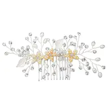 1 шт. расческа для волос с нежным жемчугом и кристаллами, аксессуар для волос ручной работы, вставленная расческа, свадебный головной убор для банкета, церемонии, вечерние