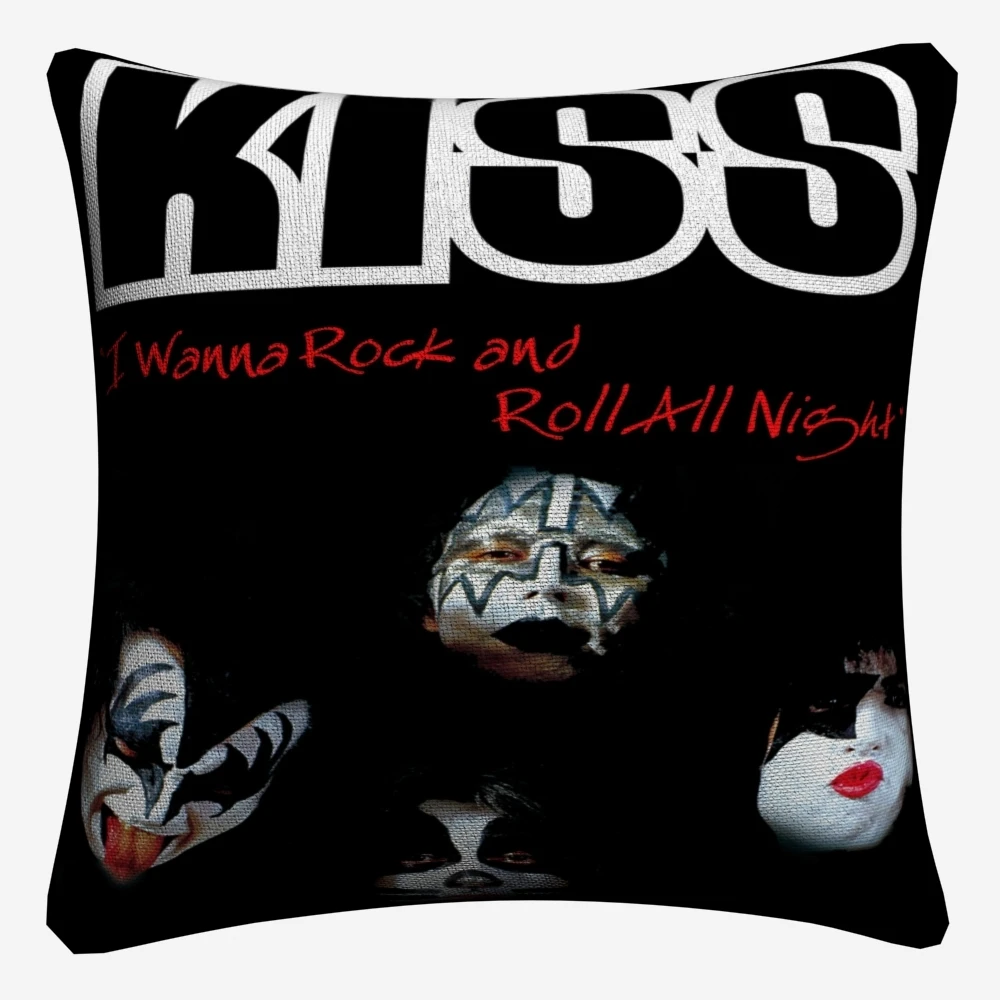 Kiss рок и ролл Музыка Звезды декоративные хлопковые льняные наволочки 45x45 см для дивана стул декоративные домашние наволочки Almofada