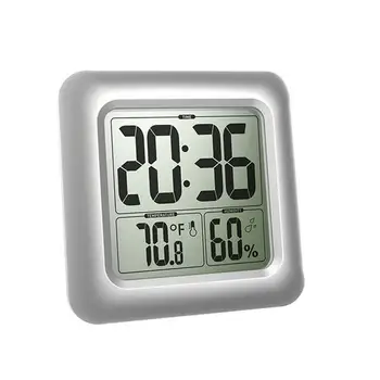 

Hotel Household Waterproof Moisture - Proof Clock Thermometer Hygrometer Bathroom Kitchen Wall Clock with Suction Cup Waterproof