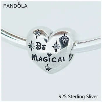 

CKK Be Magical Heart Charms 925 Sterling Silver Beads Original Jewelry Fashion Making Fits For Bracelets