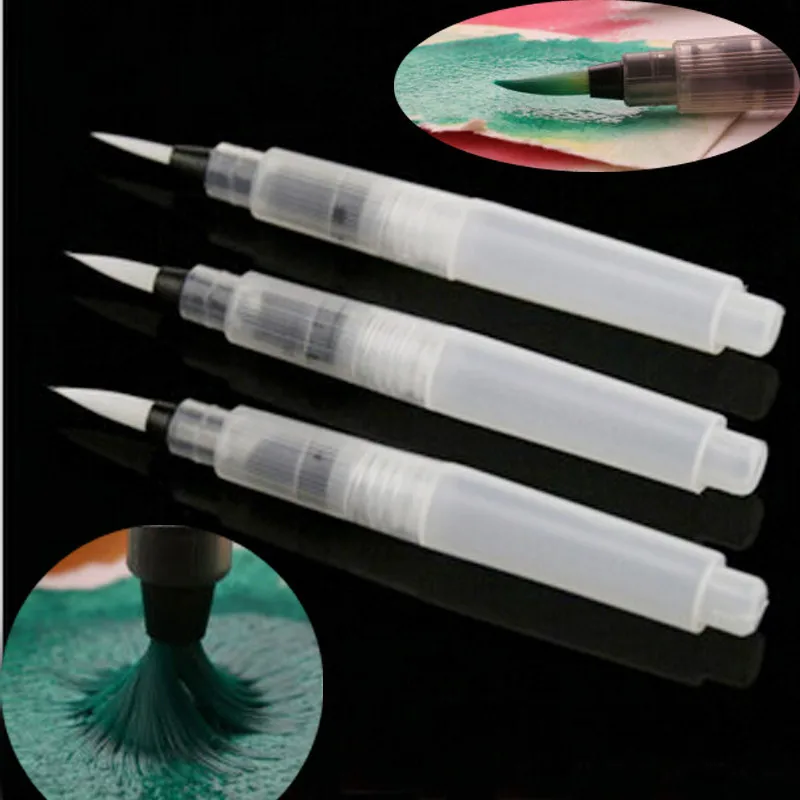 

3pcs/pack Protable Outdoor Painting Drawing Watercolor Calligraphy Pen for Child Beginner Back to School Office Stationery Pens