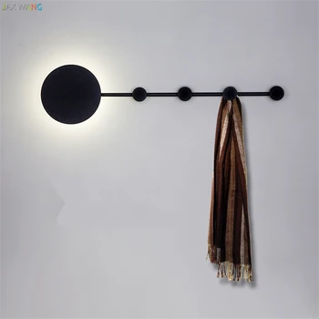 

Nordic Clothing Cap LOFT Rack Wall Lamps LED Round Iron Sconces Lights Aisle Door Locker Room Bedroom Room Study Lamps Lighting