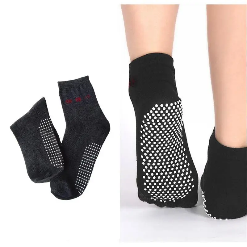 1pair Automatic Heat Ankle Massage Sock Foot Massager Far infrared Anti Cold Tourmaline Socks