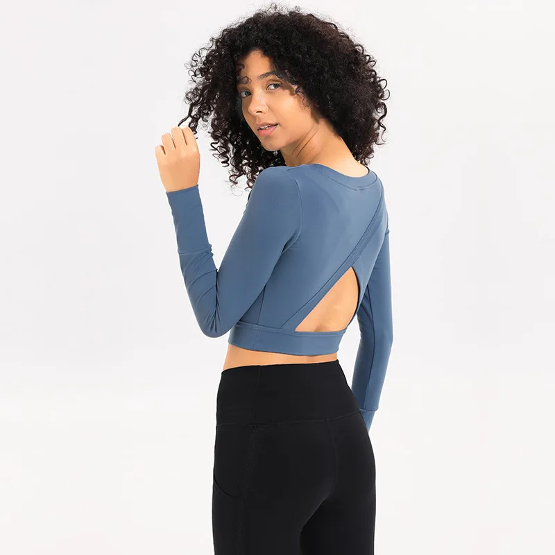 Half Yoga Jacket Woman Self-cultivation Thin Run Bodybuilding Long Sleeve Speed Do Training Motion Serve | Спорт и развлечения