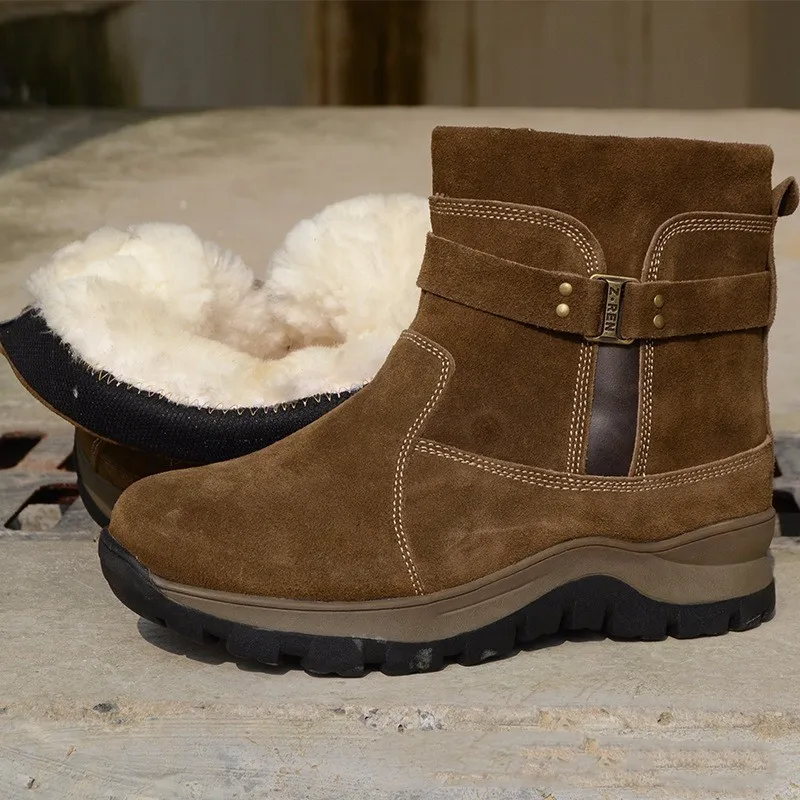 Зимние мужские ботинки на очень холодной толстой подошве для охоты и пеших прогулок; теплые зимние ботинки с хлопковой подкладкой