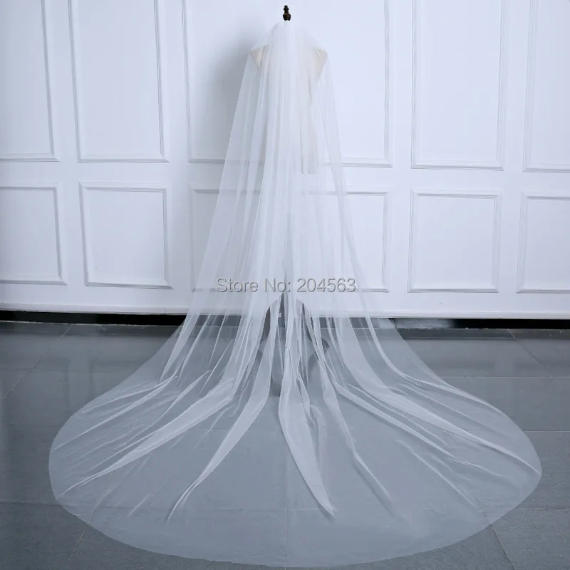 

One-Layer White or Ivory Simple Wedding Veils Tulle Veil for Bride with Comb QY