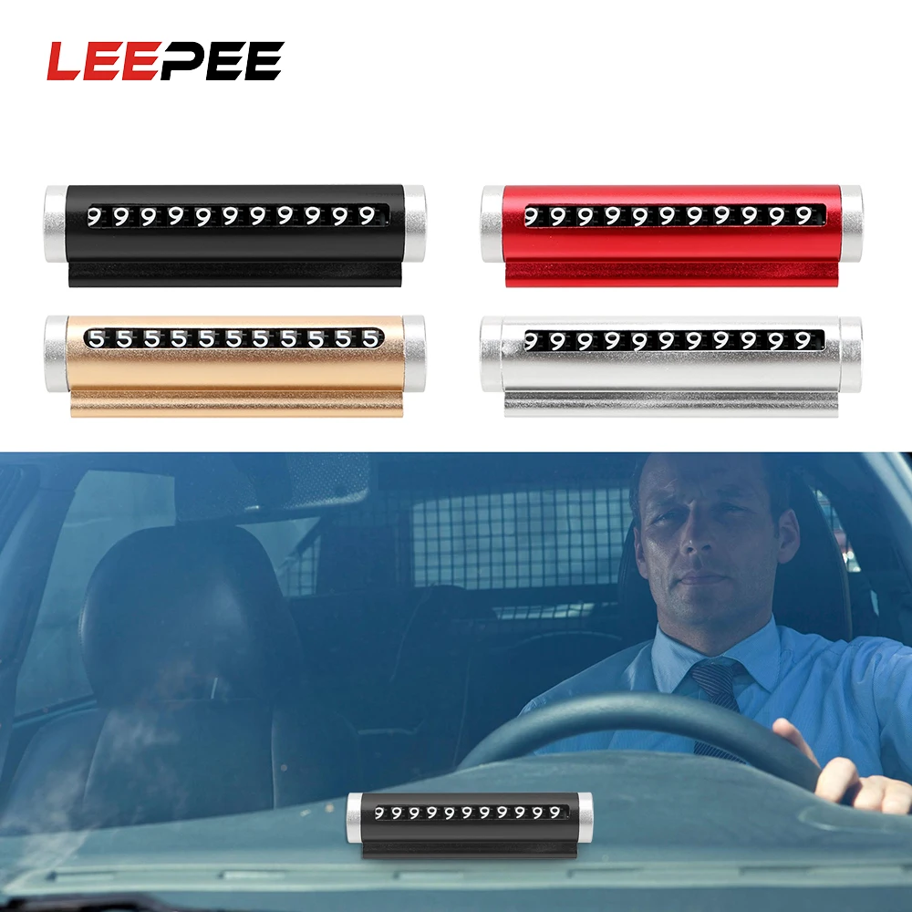 

LEEPEE Universal Car Temporary Parking Card Mobile Phone Number Card Rotate Phone Number Plate Roller Type Rotating Stop Sign