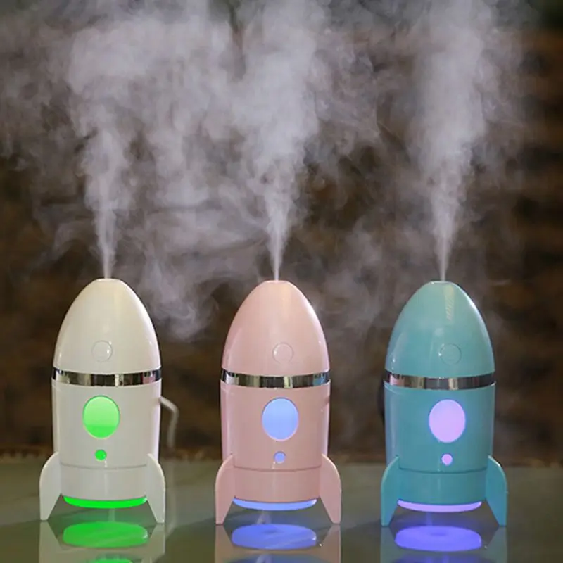 

135ml Rocket Air Humidifier Ultrasonic Essential Oils for Aromatherapy Diffusers Timer Water Fogger Mist Maker with Aroma Lamp