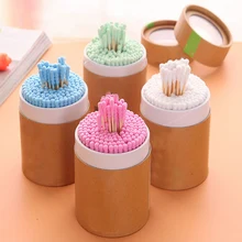 200 шт бамбуковые ватные палочки мягкие ватные палочки для чистки ушей тампоны для здоровья и красоты Одноразовые двухглавые ватные палочки