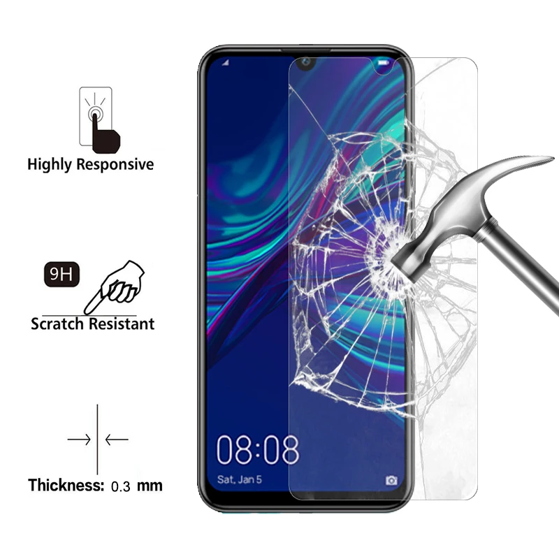 Закаленное стекло 9H для Honor 8X Max 7X 8C Huawei P Smart 2019 P20 Lite Pro Y5 Y6 II Y9 2018 Защита экрана Y 9