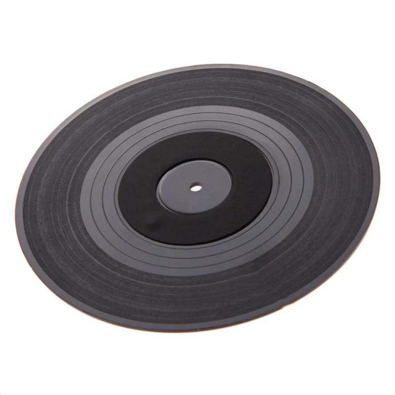 

2/4/6PCS Environmental Plastic Vinyl Record Table Placemats Simple And Creative Mug Coaster Heat-Resistant Cup Coasters