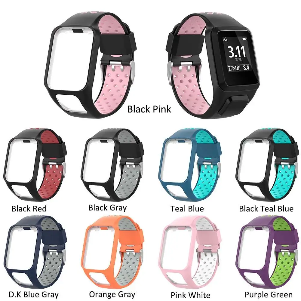 

Silicone Replacement Watchband Wrist Band Strap for TomTom 2 3 Runner 2 3 Spark 3 GPS Watch Strap