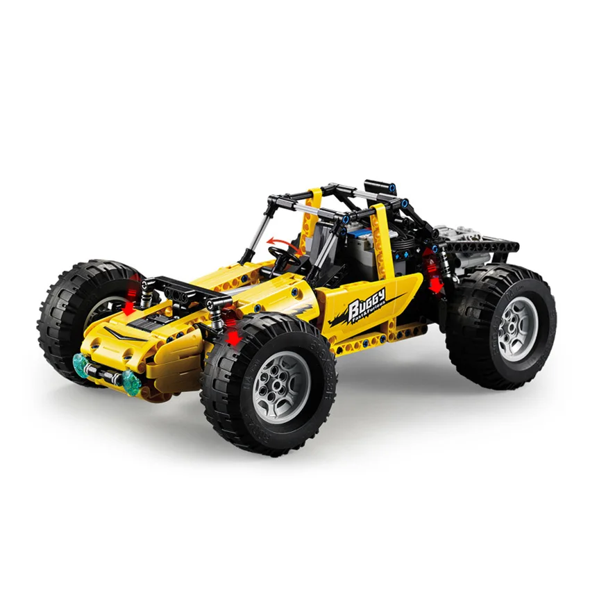 522PCS RC Buggy Car Off-road vehicle Building Block set Rubber Wheel Brick Compatible Legoes Technic Series PUBG Game Toys Gift