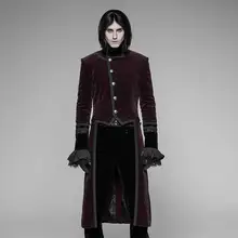 Панк рейв для мужчин бордовый и Черный Гот фрак WY-942LCM