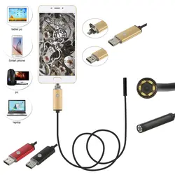 5,5 мм объектив 2в1 USB эндоскоп камера 1 м/2 м мягкий провод Borescopes для Android телефон и ПК для трубы ремонт автомобиля Инспекционная камера