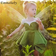 Милое зеленое платье принцессы для маленьких девочек; платье феи; платье принцессы для свадебной вечеринки