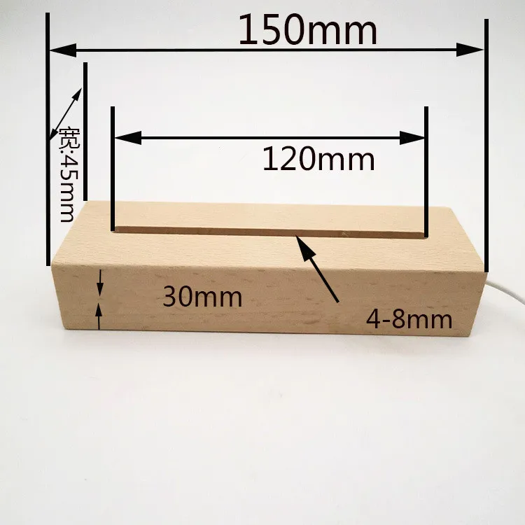  Wooden Led lamp base USB Cable switch Modern Night Light Acrylic 3D Led night lamp Assembled Base - 33004380007